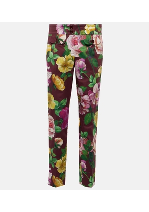 Dolce&Gabbana Floral low-rise cotton-blend pants