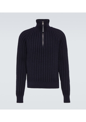 Loewe Ribbed-knit wool half-zip sweater
