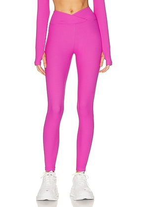 YEAR OF OURS Thermal Veronica Legging in Rose Violet - Pink. Size XS (also in ).