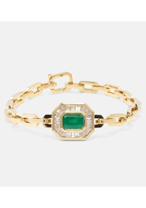 Shay Jewelry 18kt gold bracelet with diamonds and emeralds