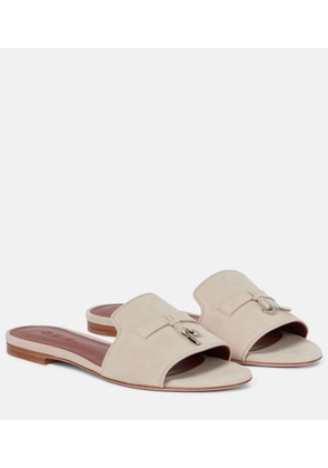 Loro Piana Summer Charms suede slides