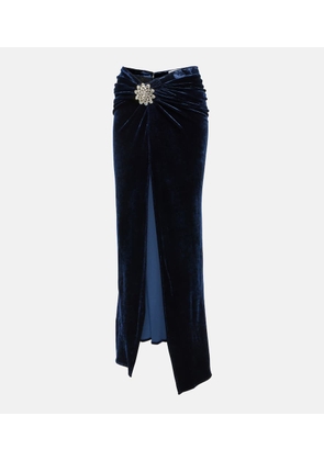 Rabanne Embellished velvet maxi skirt
