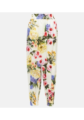 Dolce&Gabbana Floral cotton poplin tapered pants
