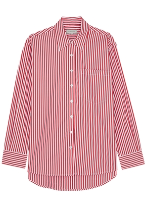 Lee Mathews Cherry Striped Cotton Shirt - Red - 3