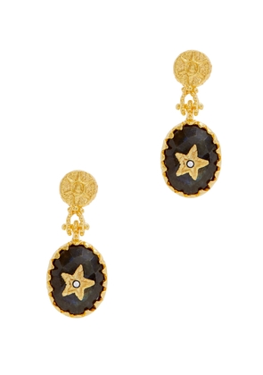 Soru Jewellery Night Sky 18kt Gold-plated Drop Earrings - Grey - One Size