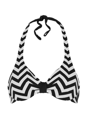 Max Mara Beachwear Allegra Printed Underwired Bikini top - Black And White - M