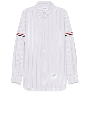 Thom Browne Straight Fit Long Sleeve Shirt in Medium Grey - Grey. Size 2 (also in ).
