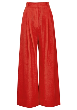 Three Graces Molly Wide-leg Linen Trousers - Red Red - 8 (UK8 / S)