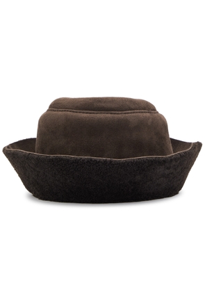 Maison Michel Paris Fredo Leather Bucket hat - Brown