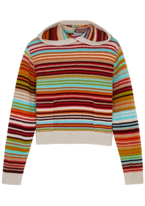 The Elder Statesman Vista Striped Hooded Cashmere Sweatshirt - Multicoloured - L (UK 14 / L)