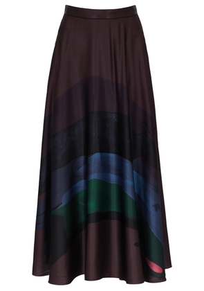 Roksanda Ammera Printed Silk Maxi Skirt - Purple - 12