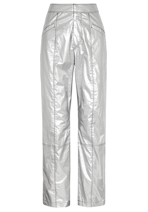 Isabel Marant Anea Metallic Cotton-blend Trousers - Silver - 10