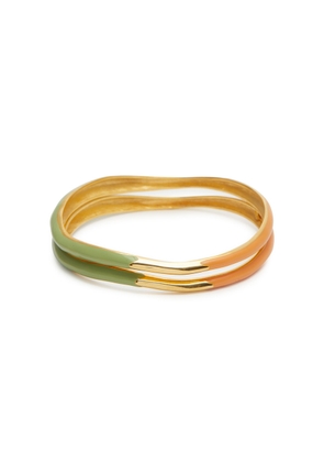 Joanna Laura Constantine Wave Gold-plated Bracelets - set of two - Green - One Size