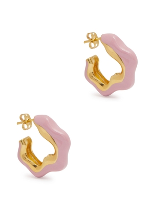 Joanna Laura Constantine Wave Enamelled Gold-plated Hoop Earrings - Pink - One Size