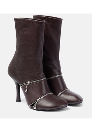 Burberry Peep leather ankle boots