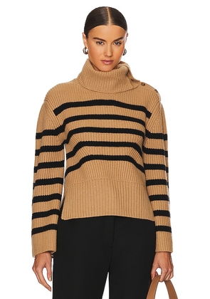 SIMKHAI Adrienne Turtleneck Sweater in Tan. Size L.