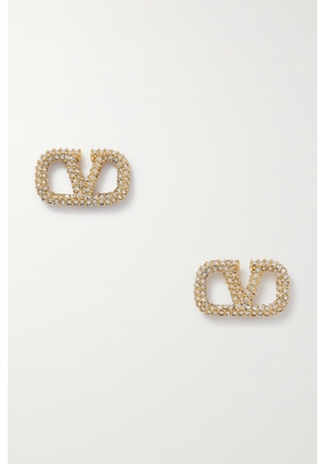 Valentino Garavani - Vlogo Gold-tone Crystal Earrings - One size