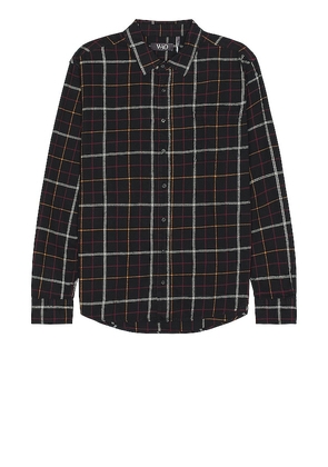 WAO The Flannel Shirt in Black. Size L, M, XL/1X.