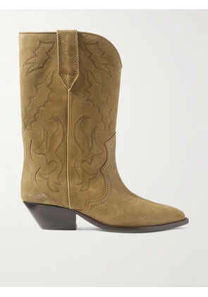 Isabel Marant - Duerto Embroidered Suede Cowboy Boots - Brown - FR35,FR36,FR37,FR38,FR39,FR40,FR41