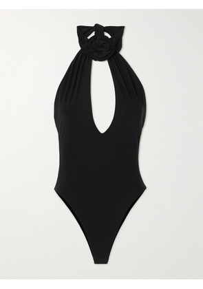 Magda Butrym - Appliquéd Halterneck Swimsuit - Black - FR34,FR36,FR38,FR40,FR42