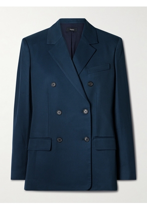 Theory - Double-breasted Twill Blazer - Blue - US00,US0,US2,US4