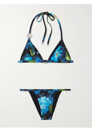 Dolce & Gabbana - Floral-print Bikini - Blue - 1,2,3,4,5