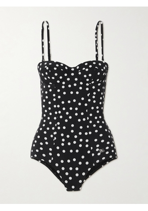 Dolce & Gabbana - Polka-dot Underwired Swimsuit - Black - 1,2,3,4,5