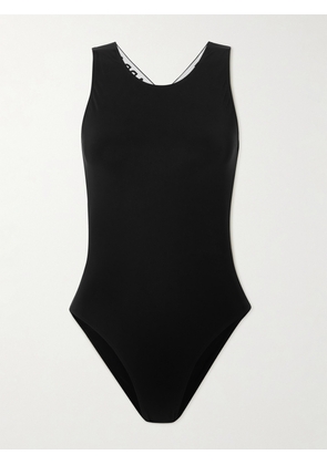 Dolce & Gabbana - Open-back Jacquard-trimmed Swimsuit - Black - 1,2,3,4,5