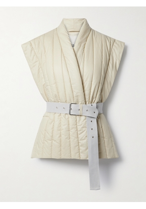 Isabel Marant - Ajali Belted Quilted Padded Cotton-blend Shell Vest - Ecru - FR34,FR36,FR38