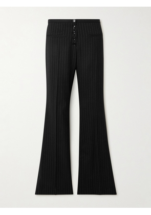 COURREGES - Pinstriped Stretch-wool Flared Pants - Black - IT36,IT38,IT40,IT42,IT44