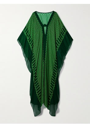 Johanna Ortiz - + Net Sustain Tejiendo El Tropico Embroidered Printed Chiffon Maxi Dress - Green - US0,US2,US4,US6,US8,US10