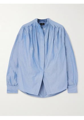 Etro - Pleated Cotton Oxford Shirt - Blue - IT36,IT38,IT40,IT42,IT44,IT46,IT48