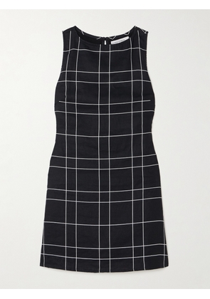 Faithfull - + Net Sustain Lui Belted Checked Linen Mini Dress - Black - x small,small,medium,large,x large,xx large