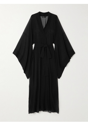 Rosamosario - Vogue Silk-chiffon Robe - Black - x small,small,medium,large,x large