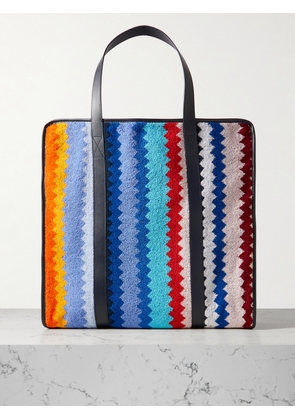 Missoni - Cecil Leather-trimmed Striped Cotton-terry Tote - Multi - One size