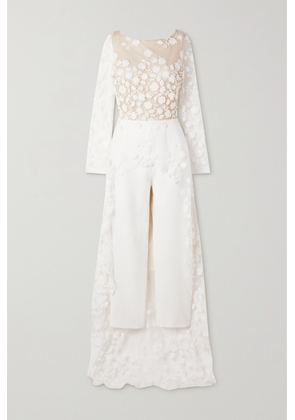 Rime Arodaky - Patsy Lace-trimmed Embroidered Tulle And Crepe Jumpsuit - White - FR32,FR34,FR36,FR38,FR40,FR42,FR44
