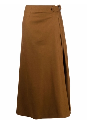 Alberta Ferretti A-line pleated mid-length skirt - Brown