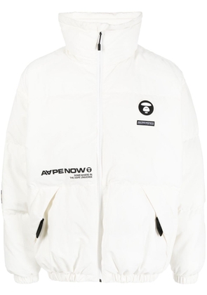 AAPE BY *A BATHING APE® logo-patch padded jacket - White