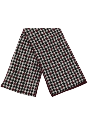 N.Peal houndstooth reversible cashmere scarf - Red
