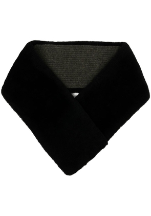 N.Peal ribbed-knit fur scarf - Black