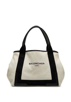 Balenciaga Pre-Owned 2015-2022 small Navy Cabas tote bag - White