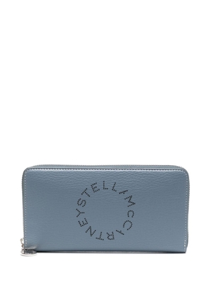 Stella McCartney logo-perforated faux-leather wallet - Blue