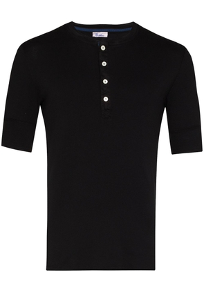 Schiesser Henley button-placket T-shirt - Black