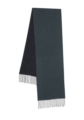 BOSS logo-embroidered wool scarf - Blue
