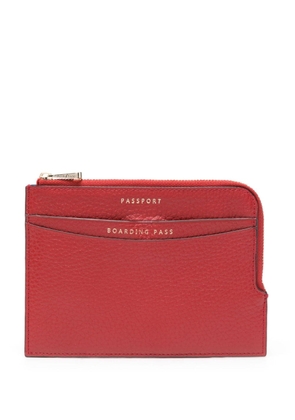 Aspinal Of London travel leather wallet - Red