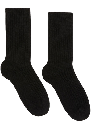 Alanui ribbed-knit cashmere socks - Black