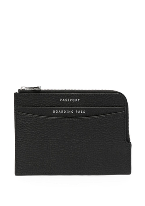 Aspinal Of London logo-print leather travel wallet - Black