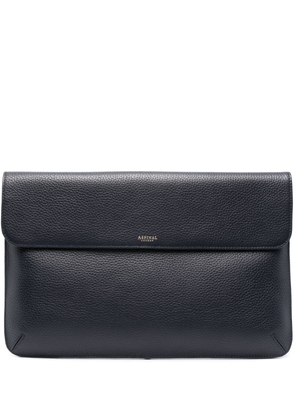 Aspinal Of London leather laptop bag - Blue