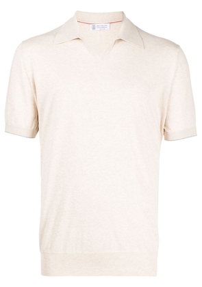 Brunello Cucinelli short-sleeved cotton polo shirt - Neutrals