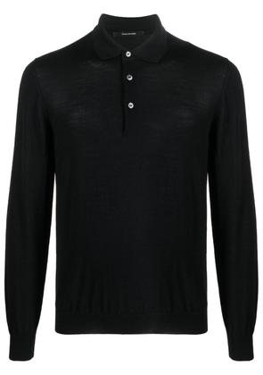 Tagliatore Palmer fine-knit polo shirt - Black